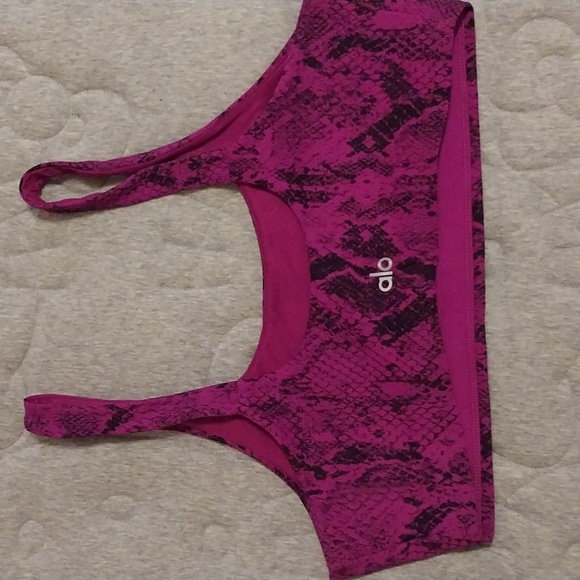 ALO Yoga Pink Snake Print Sports Bra - Picture 2 of 2